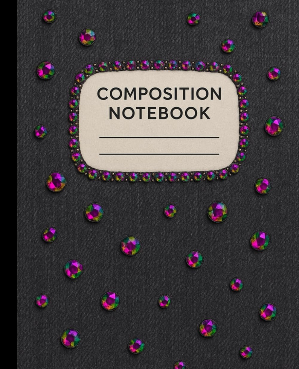 Black Denim and Gemstone Composition Notebook
