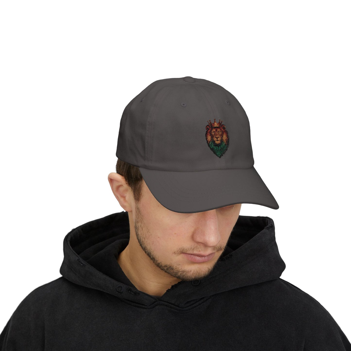 Majestic Lion Embroidered Dad Cap — Baseball Hat