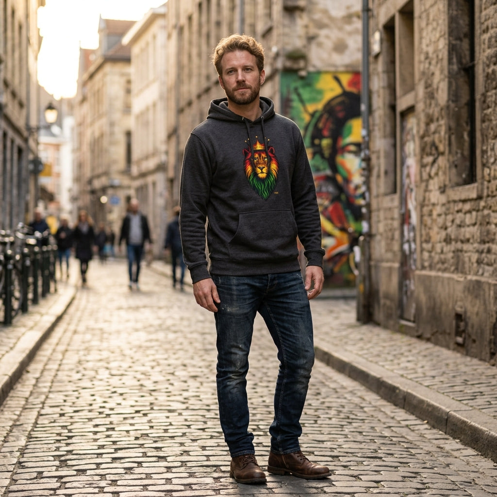 Majestic Lion Graphic Pullover Hoodie - Know Thyself Statement Design