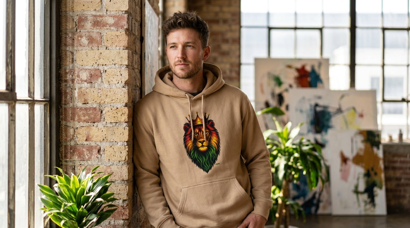 Majestic Lion Graphic Pullover Hoodie - Know Thyself Statement Design