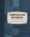 Denim Patchwork Inspired Composition Notebook