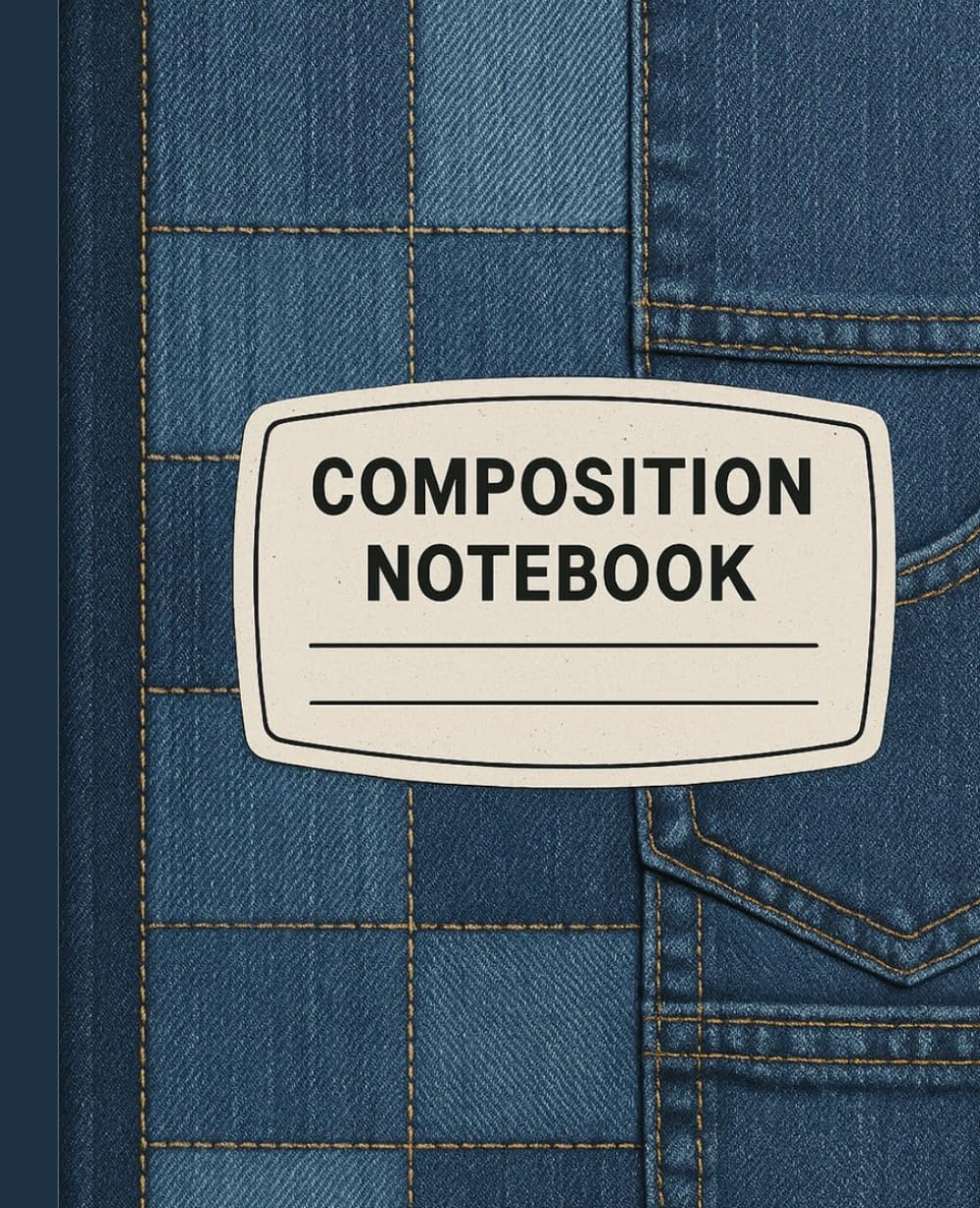 Denim Patchwork Inspired Composition Notebook