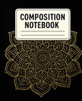Elegant Black & Gold Mandala Composition Notebook