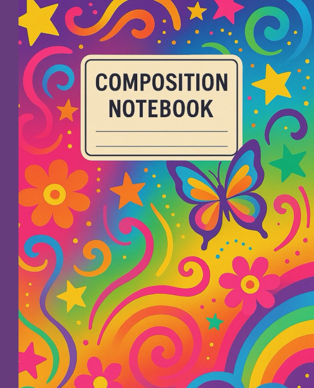 Rainbow and Butterfly Composition Notebook
